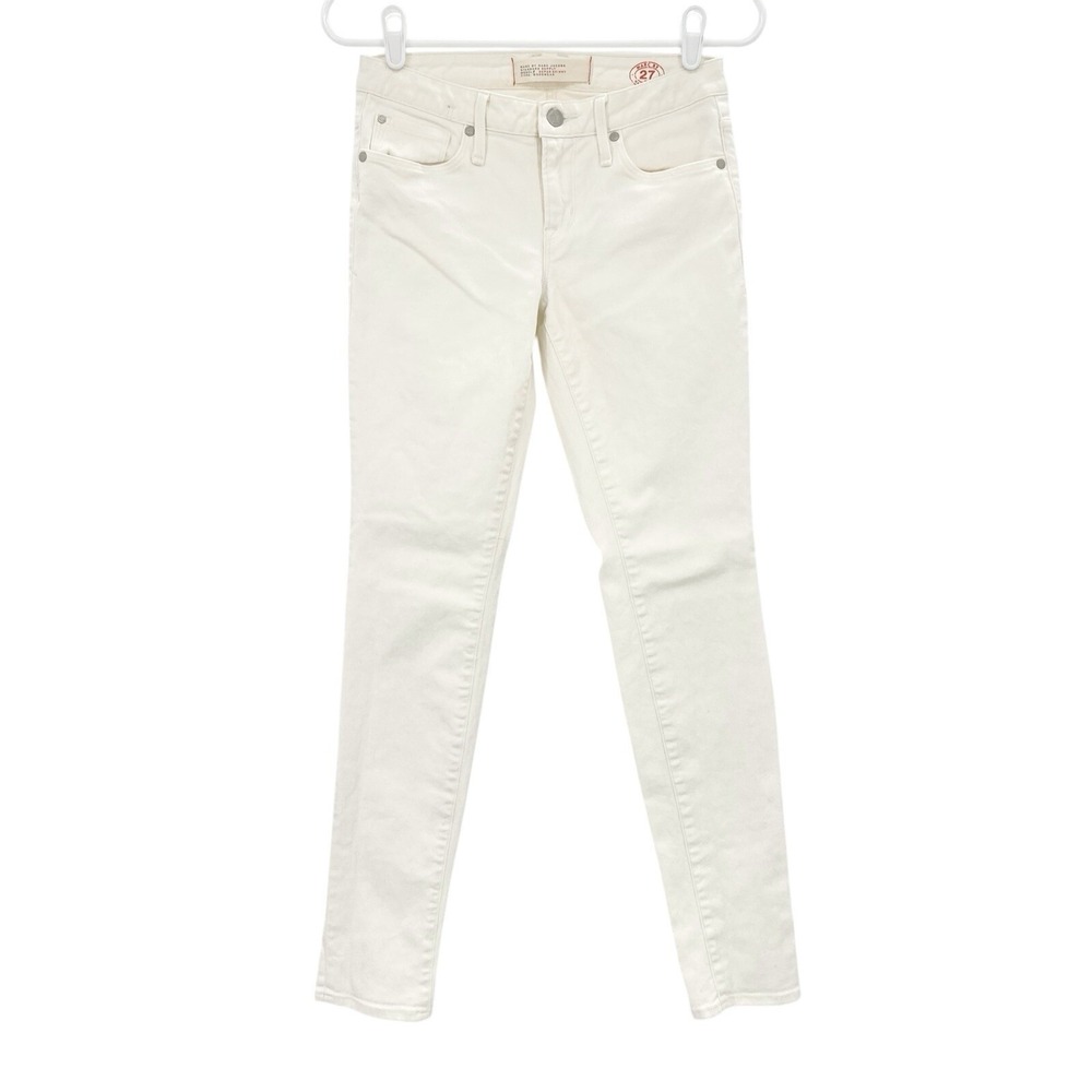 Marc Jacobs Women's Chalk White Denim Jeans Sz 27 Super Skinny Low-Rise Stretch